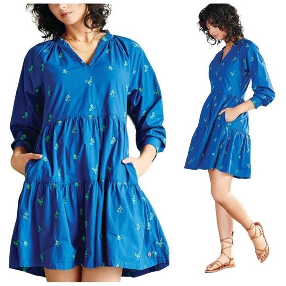 NEW Hatley Maddy Popover Dress Embroidered Flowers Size Small - Picture 1 of 12